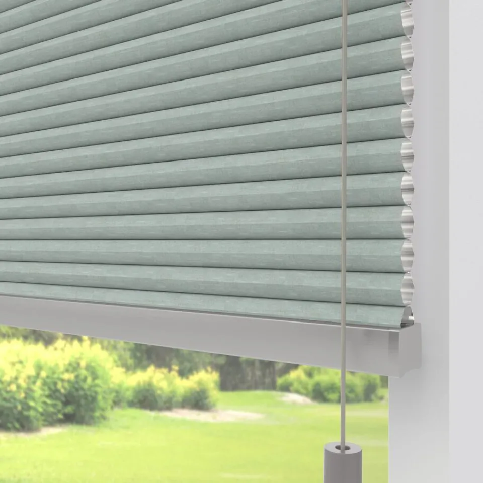 Kwantum Fenstr Dubbel Plissé Gwen Licht Grijs Verduisterend