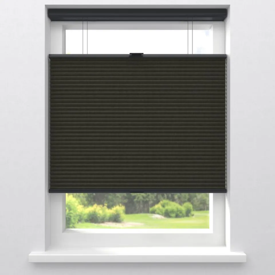 Kwantum Fenstr Dubbel Plissé 45mm Lot Espresso Verduisterend