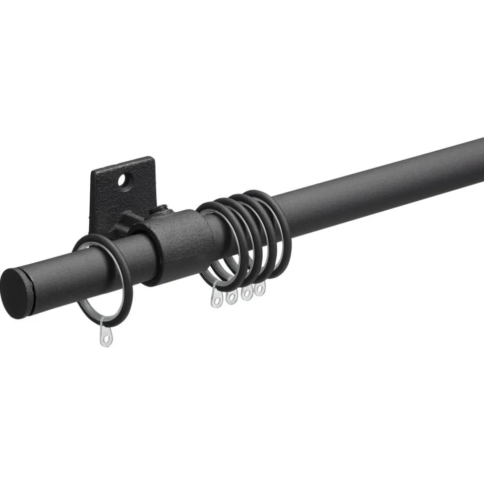 Kwantum Gordijnroede 160 Cm Mat Zwart Staal - Ø28mm