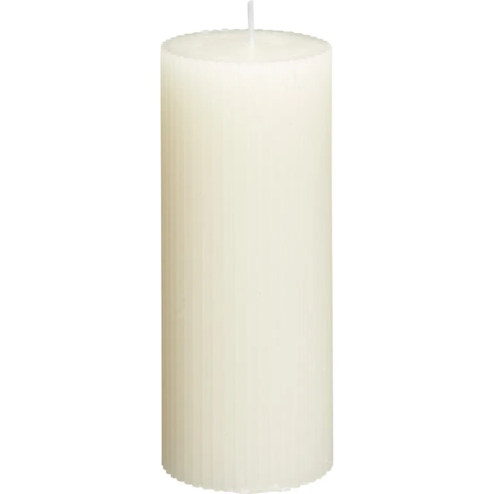 Kwantum Kaars Rustiek Ribbel Naturel 15 Cm