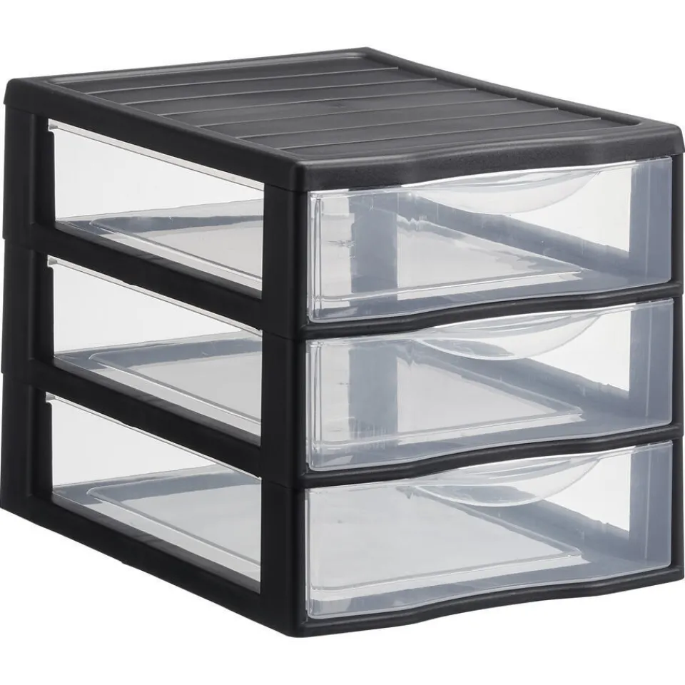 Kwantum Ladekast 3 Lades Zwart