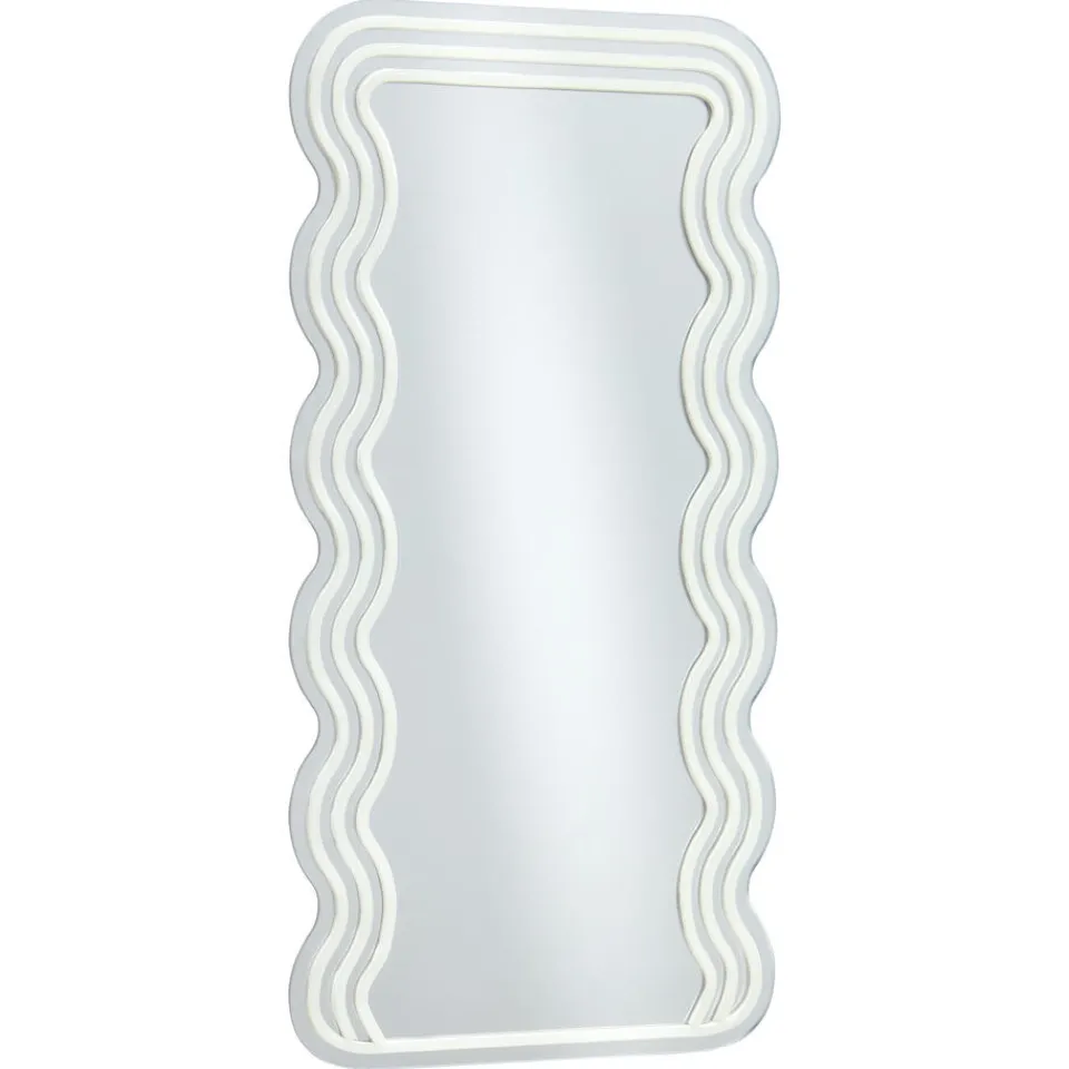 Kwantum Spiegel Met Verlichting - Wave - Neon - Warm Wit - 70x35 Cm