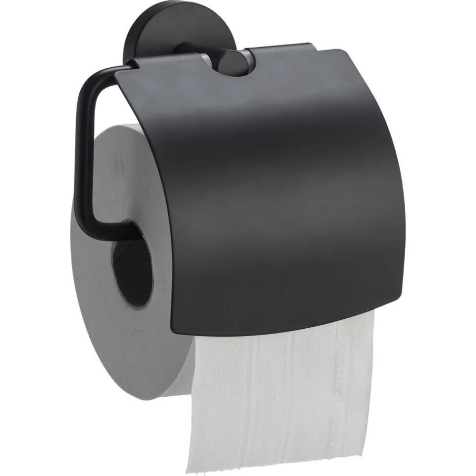 Kwantum Toiletrolhouder Metaal Zwart 14,5x7x14,5 Cm